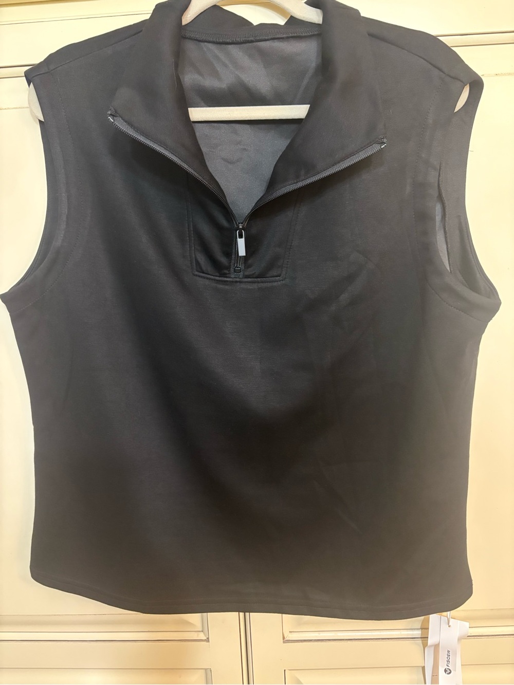 Sleeveless Black Half-Zip Women's Top and matching skort set. Very soft!